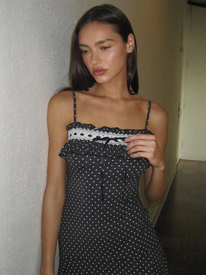 VILZSTUDIOS Chic Polka Dot Mini Dress Women Mini Dress