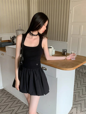 VILZSTUDIOS Black Ribbed Knit Bodycon Mini Dress