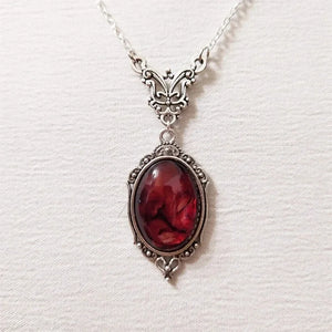 VILZSTUDIOS Gothic Red Quartz Charm Necklace