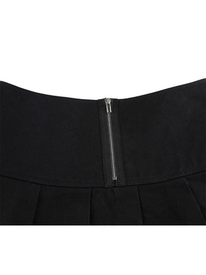 VILZSTUDIOS Chic Pleated Gothic Mini Skirt 2023