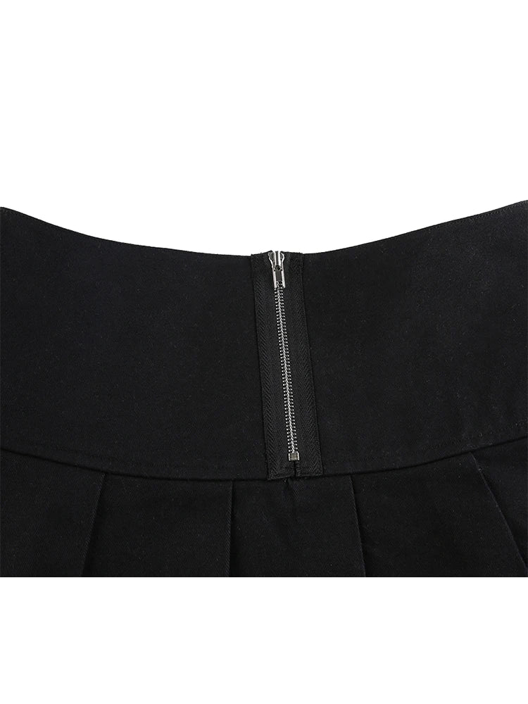 VILZSTUDIOS Chic Pleated Gothic Mini Skirt 2023