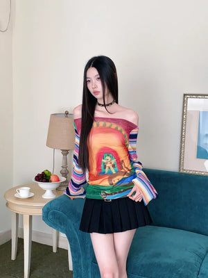 VILZSTUDIOS Funny Halloween Off-Shoulder Top
