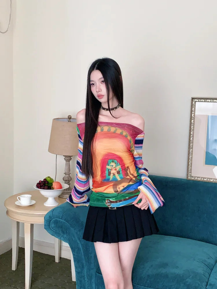 VILZSTUDIOS Funny Halloween Off-Shoulder Top