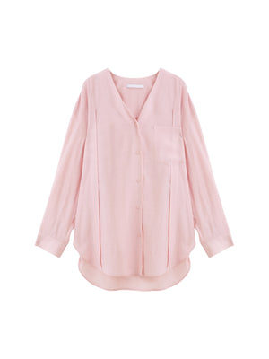VILZSTUDIOS Stylish Summer Linen V-Neck Blouse