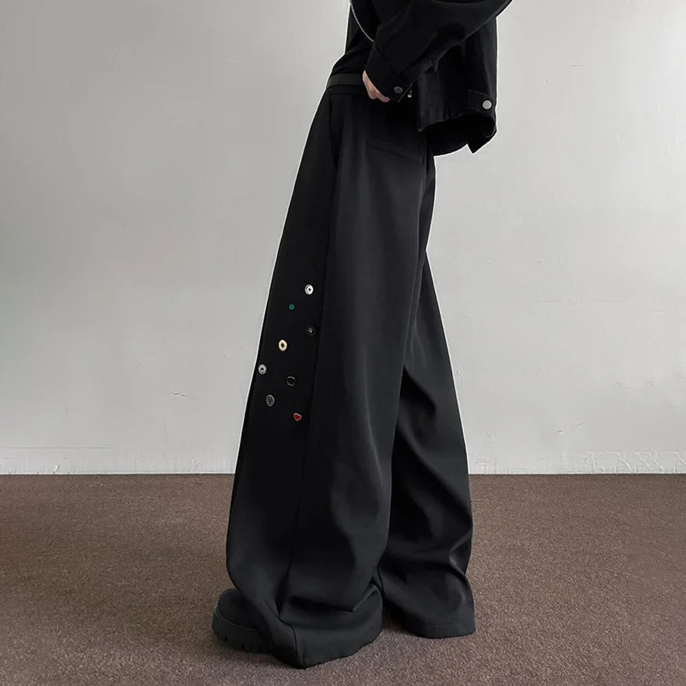 VILZSTUDIOS Black Wide Leg Button Pants