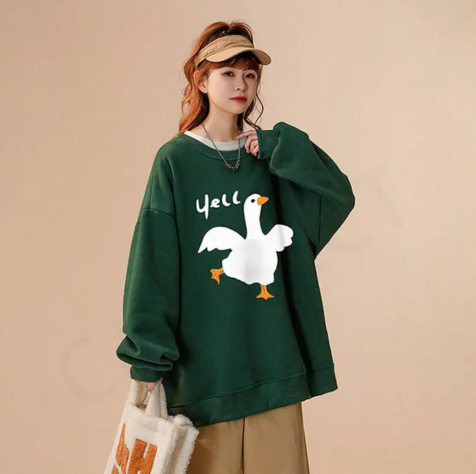 VILZSTUDIOS Cute Oversized Kawaii Duck Hoodie