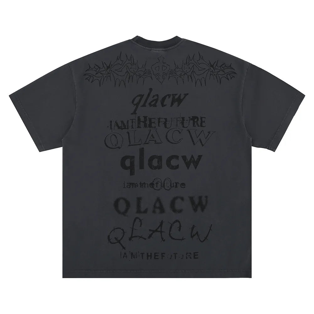 VILZSTUDIOS Letter Print Loose T-Shirt