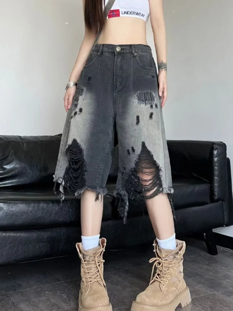 VILZSTUDIOS Ripped Gradient Jorts