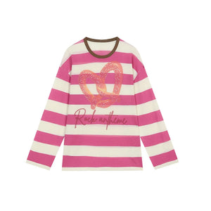 VILZSTUDIOS Contrast Stripe Knit Long Sleeve Top
