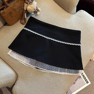 VILZSTUDIOS Sweet Lace Low Waist Mini Skirt