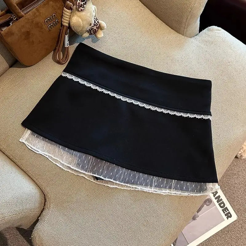 VILZSTUDIOS Sweet Lace Low Waist Mini Skirt