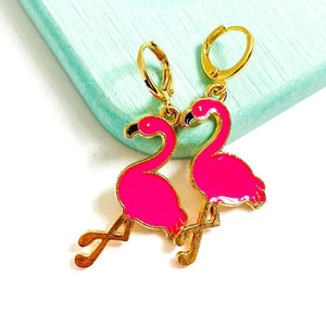 VILZSTUDIOS Golden Flamingo Bird Charm Earring