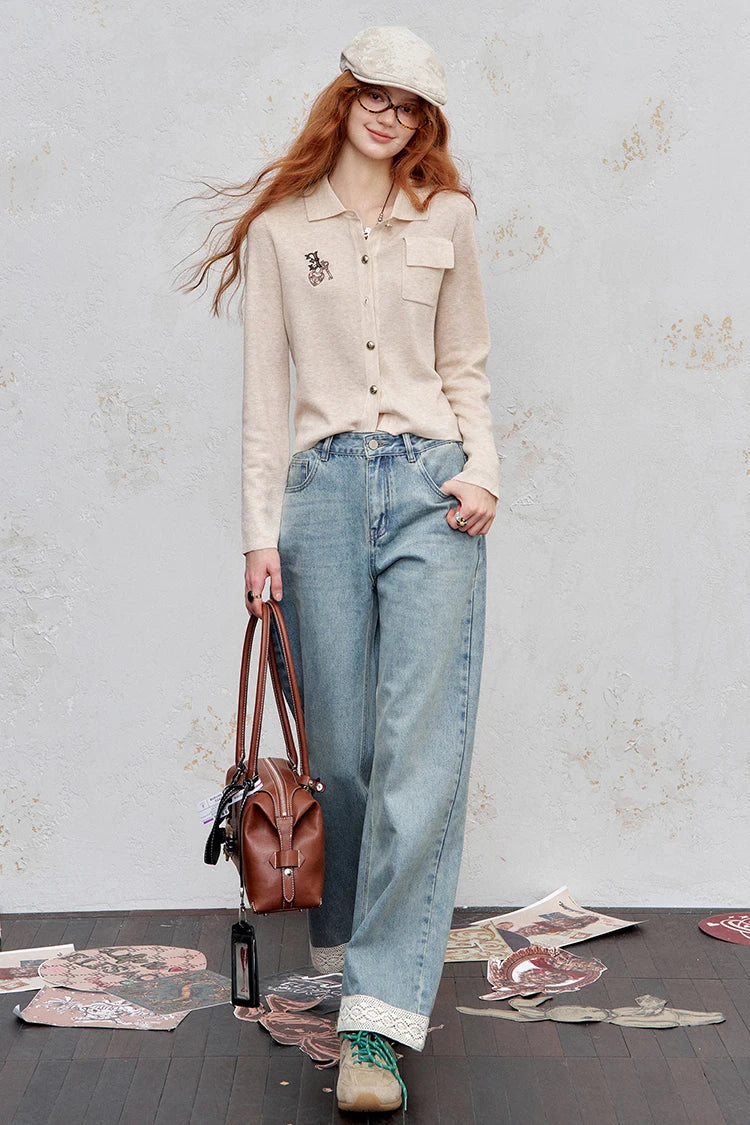 VILZSTUDIOS Vintage Patchwork Wide Leg Jeans