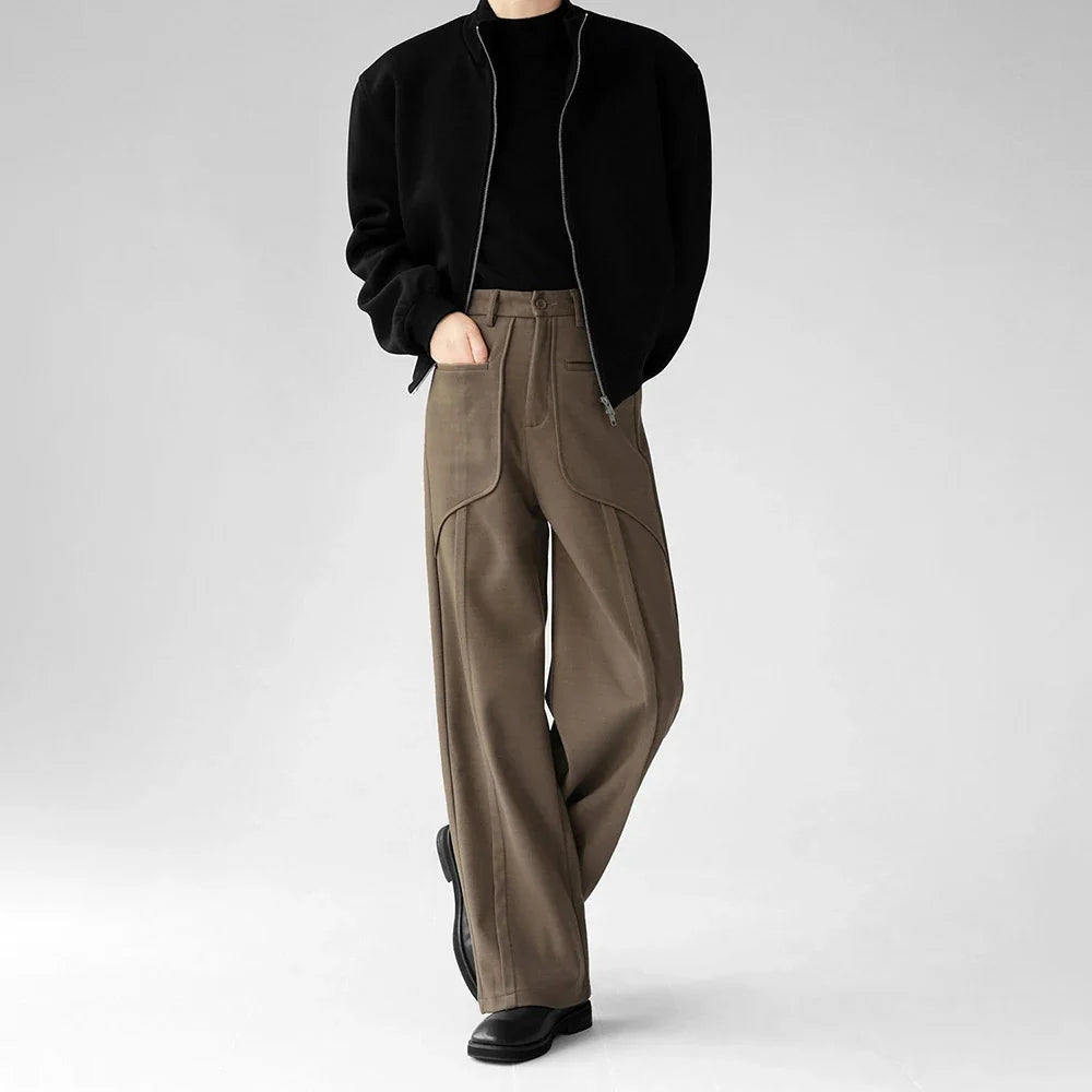 VILZSTUDIOS Luxury Woolen Wide Leg Casual Pants