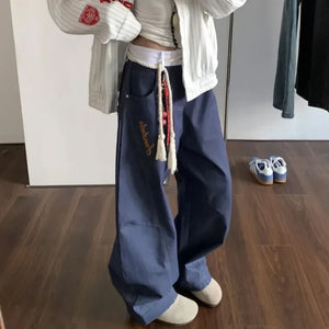 VILZSTUDIOS Versatile Retro Embroidered Pants