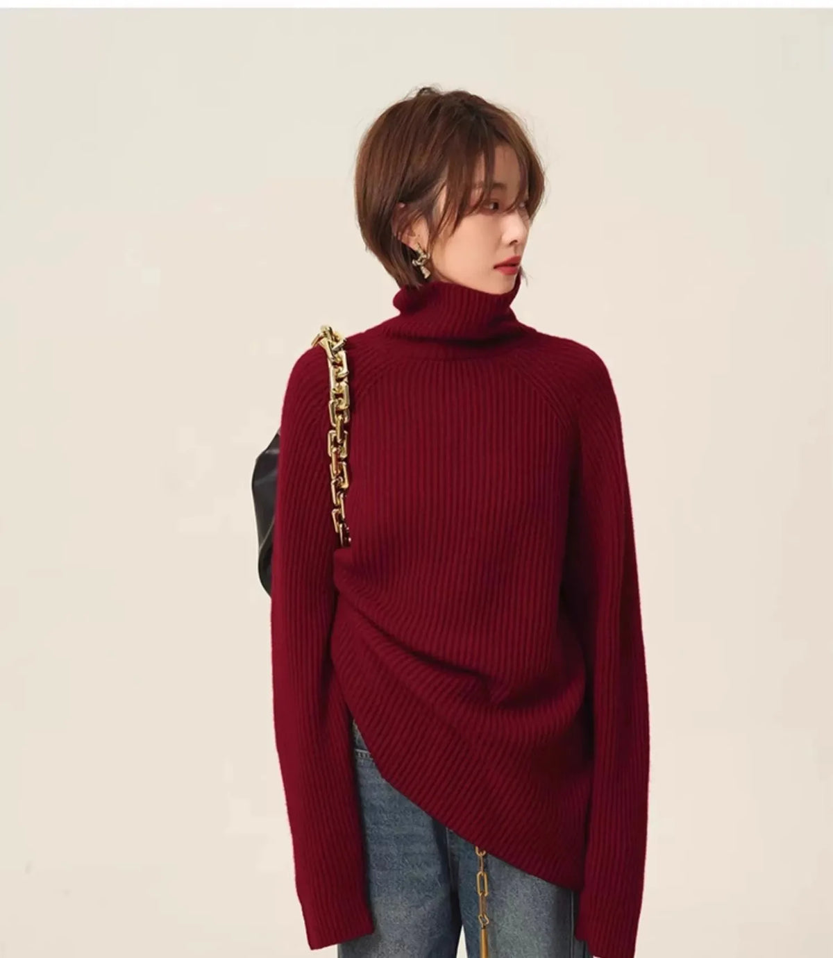 VILZSTUDIOS Retro Red Cashmere Sweater