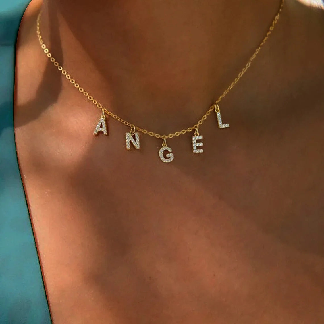 VILZSTUDIOS Personalized Initial Name Stainless Steel Necklace