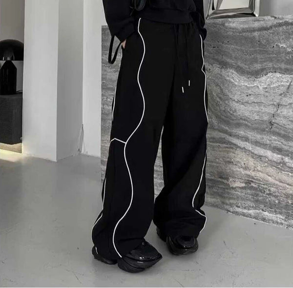Zig Zag Striped Wide-leg Pants