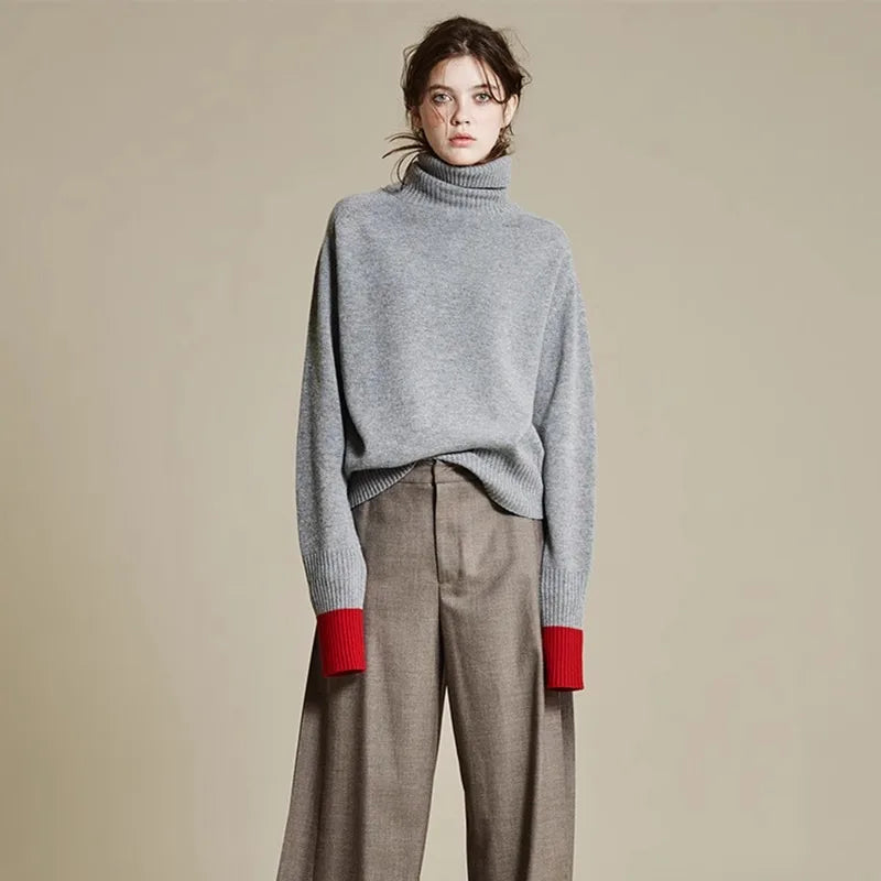 VILZSTUDIOS Turtleneck Cashmere Knit Sweater