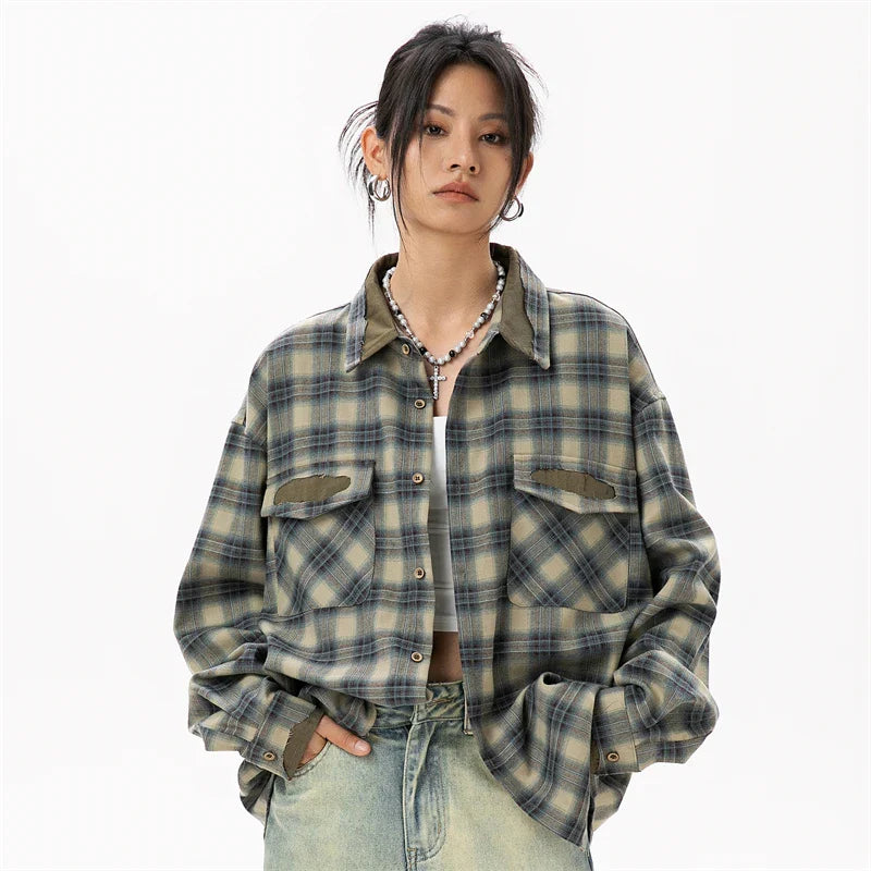 VILZSTUDIOS Plaid Casual Women's Shirt