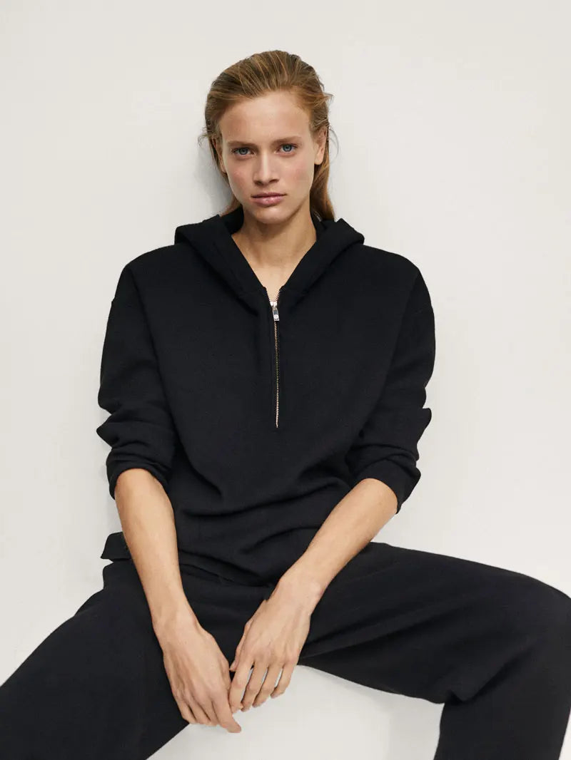 VILZSTUDIOS Fuzzy Woolen Knitted Hoodie