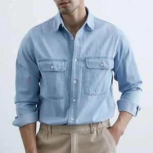 VILZSTUDIOS Front Pockets Long-Sleeve Denim Shirt