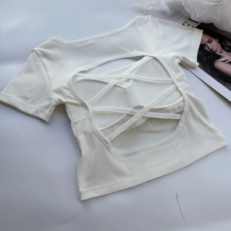 VILZSTUDIOS Square Neckline Short Sleeve T-Shirt