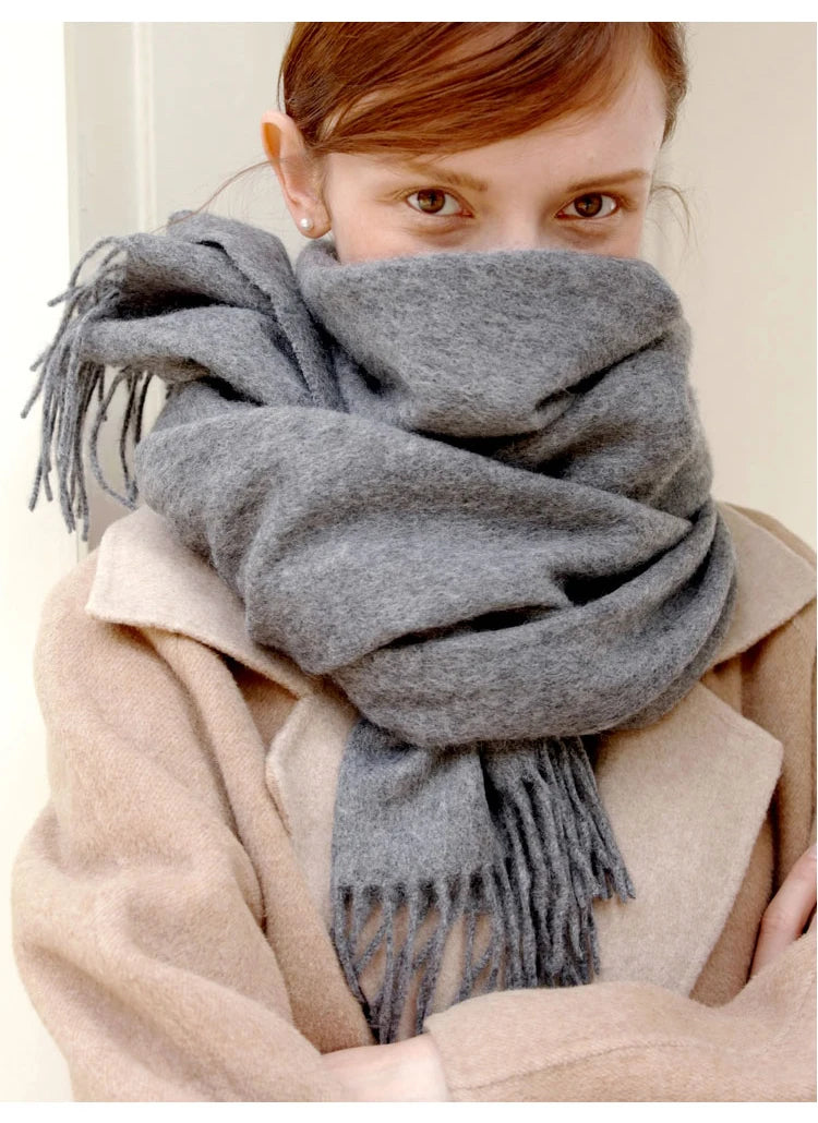 VILZSTUDIOS Winter Scarf Women  Wool Scarves Adult Scarves for ladies 100% Wool scarft women Fashion Cashmere Poncho Wrap