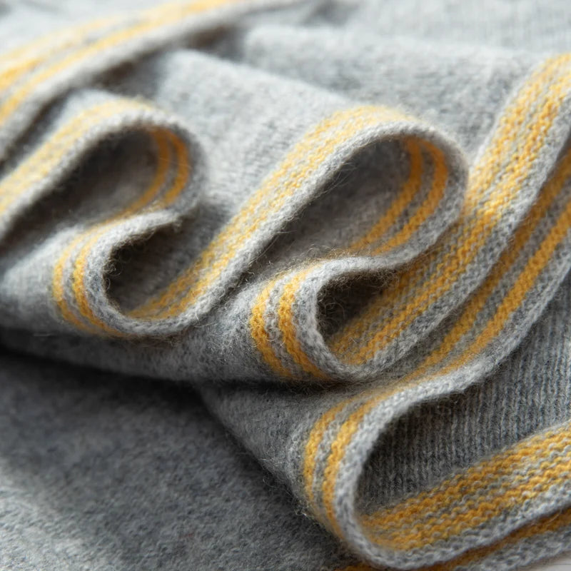 VILZSTUDIOS High Quality Autumn Winter Women 100% Cashmere Scarves 2025 NoveltyTriangular  Knitted Warm Female Scarf Shawl130*35