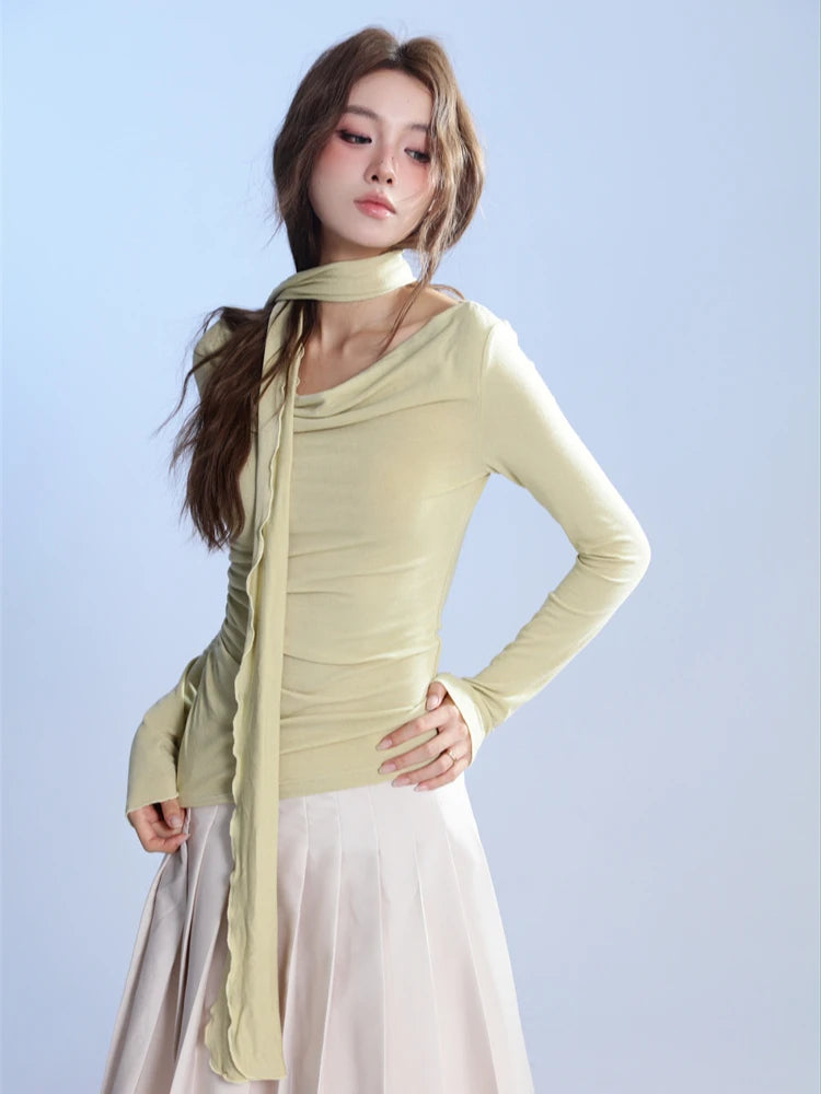 VILZSTUDIOS Mint Green Round Neck Long Sleeve Top