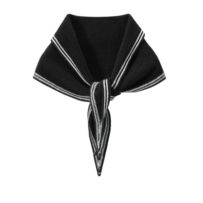 VILZSTUDIOS High Quality Autumn Winter Women 100% Cashmere Scarves 2025 NoveltyTriangular  Knitted Warm Female Scarf Shawl130*35