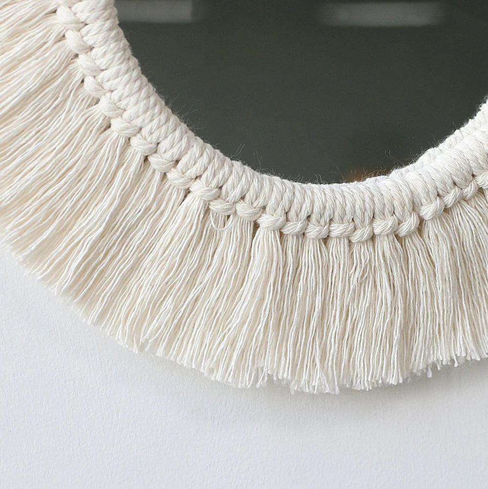VILZSTUDIOS Macrame Mirror Wall Decoration Boho Home Decor Mirrors for Bedroom Wall Mirrors for Living Room Baby Room Decoration Nursery