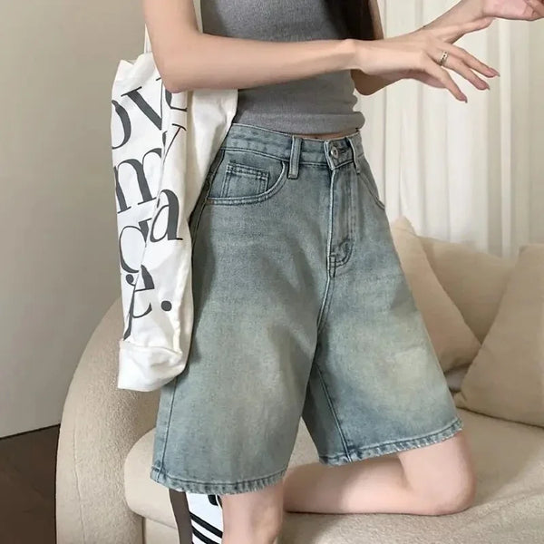 Vintage High Waist Button Denim Jeans