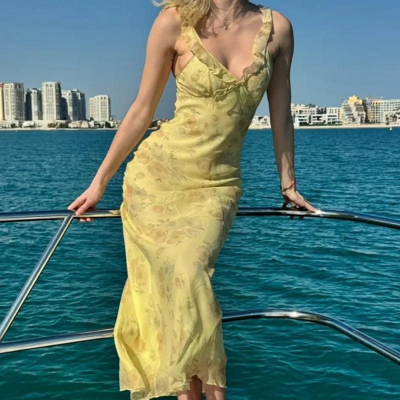 VILZSTUDIOS Floral Beachwear Maxi Dress