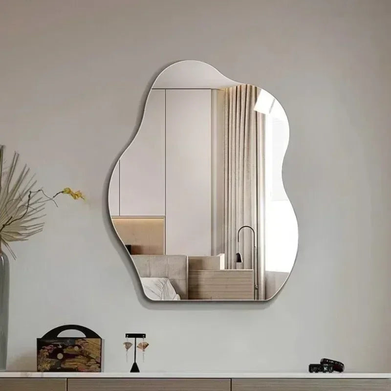 VILZSTUDIOS High Definition Acrylic Irregular Bathroom Mirror Wall Mirror Sticker Anti Shatter Non Glass Living Room Decorative Mirror