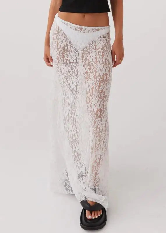 VILZSTUDIOS Sheer Lace Maxi Skirts for Party
