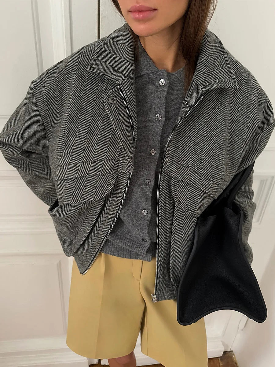 VILZSTUDIOS Retro Chic Zip-Up Jacket