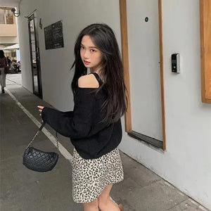 VILZSTUDIOS Loose Neck Off Shoulder Sweater