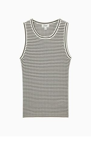 VILZSTUDIOS Striped Silk Blend Tank Top