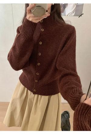 VILZSTUDIOS Luxurious Turtleneck Knit Cardigan