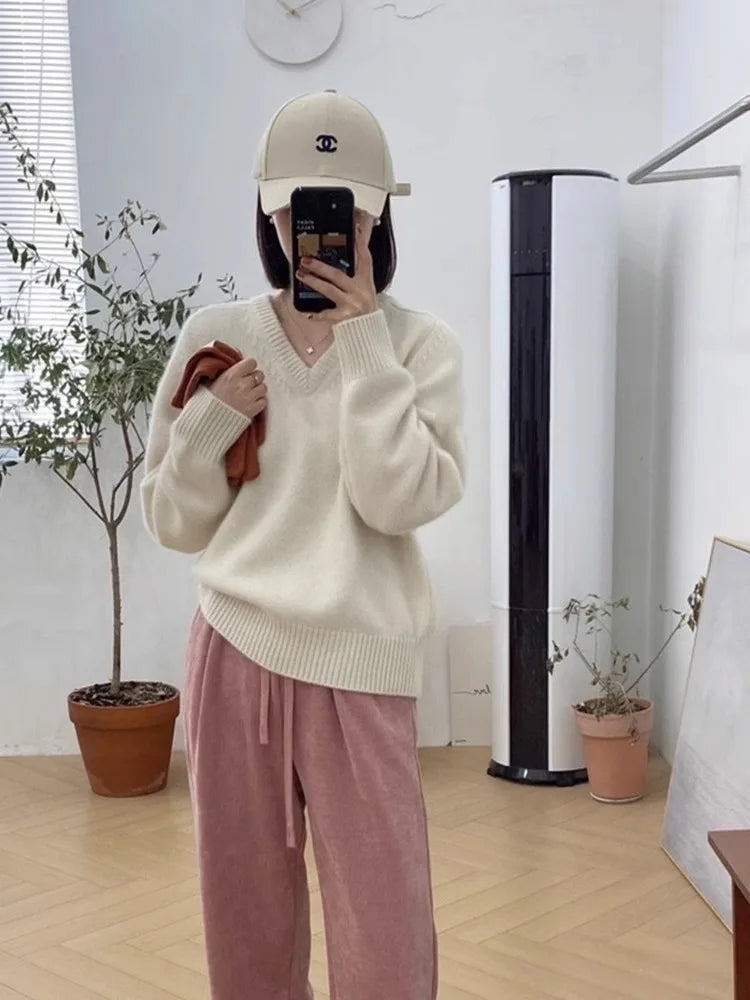 VILZSTUDIOS Cozy Knit Loose Long Sleeve Sweater