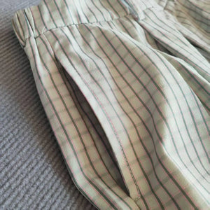 VILZSTUDIOS White Loose Striped Wide Leg Pants