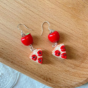VILZSTUDIOS Red Apple Pizza Dangle Earring