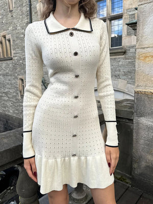 VILZSTUDIOS Elegant Knitted Button Down Dress