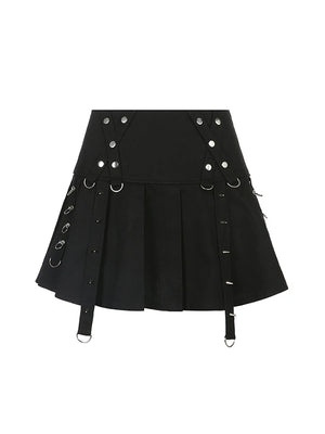 VILZSTUDIOS Chic Pleated Gothic Mini Skirt 2023