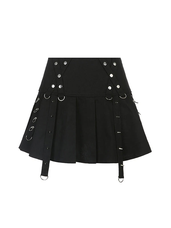 Chic Pleated Gothic Mini Skirt 2023