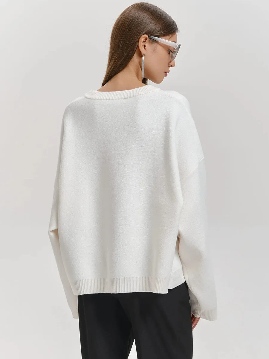 VILZSTUDIOS Red Heart Round Neck Long Sleeve Top