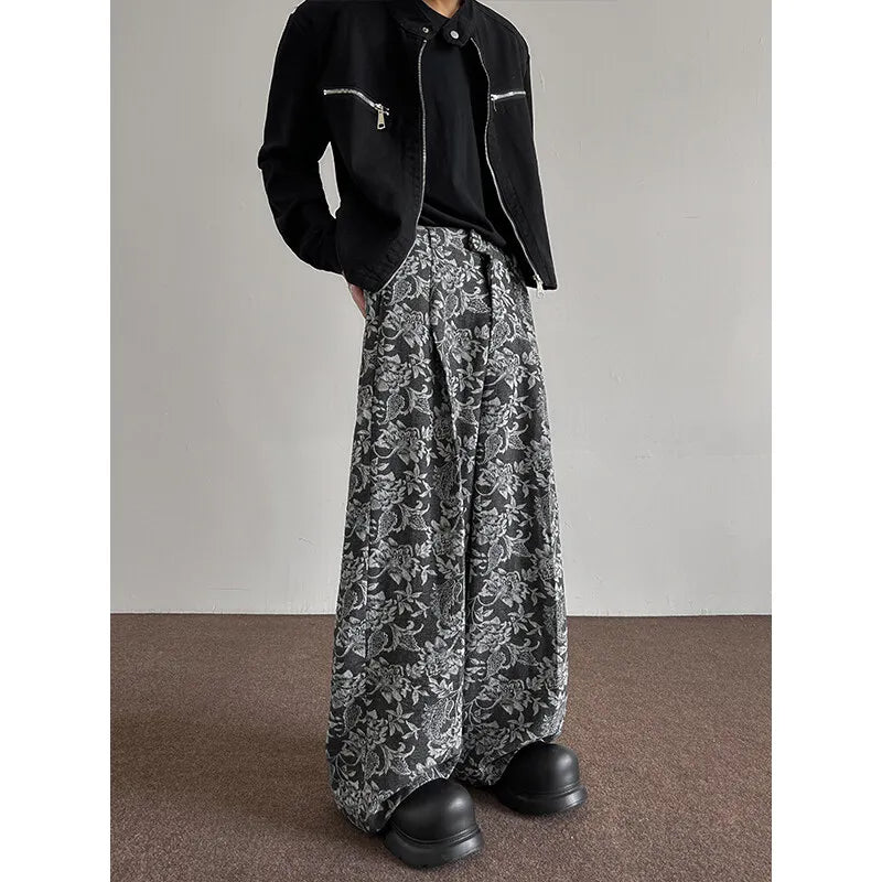 VILZSTUDIOS Floral Baggy Gothic Pattern Pants