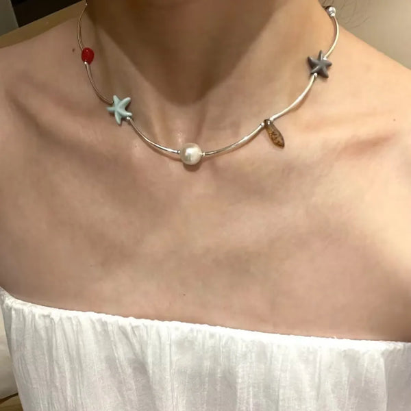 Chunky Resin Starfish Pendant Necklace