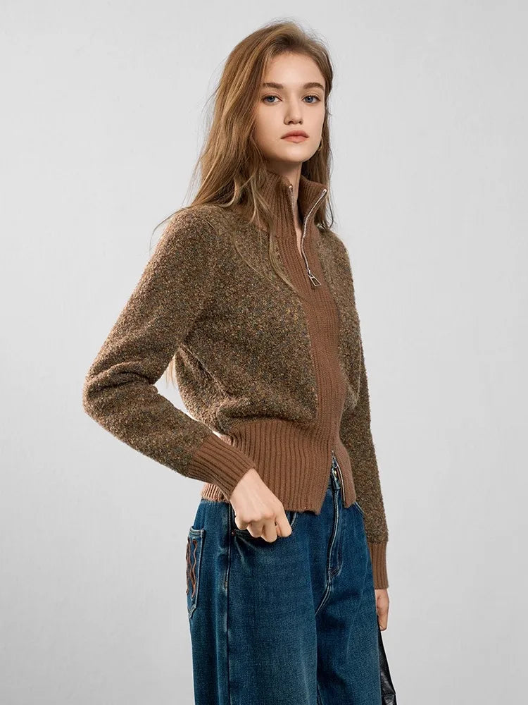 VILZSTUDIOS Cozy Wool Knit Zip Cardigan